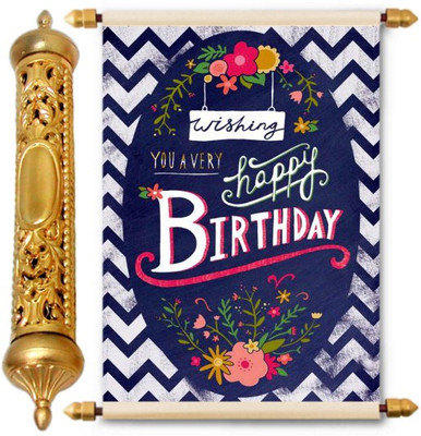 

Lolprint Gold Birthday Gift Scroll Greeting Card(Multicolor, Pack of 1)