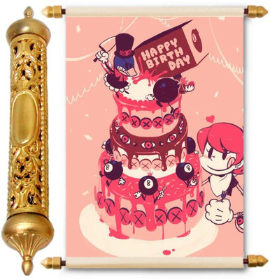 

Lolprint Gold Birthday Gift Scroll Greeting Card(Multicolor, Pack of 1)