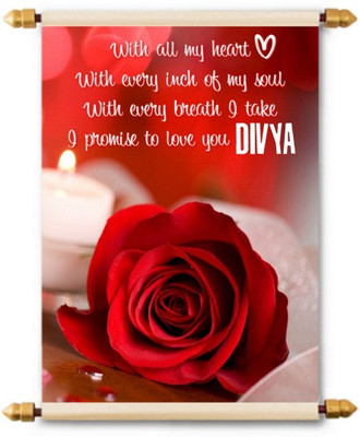 

Lolprint I Love You Divya Scroll Greeting Card(Multicolor, Pack of 1)