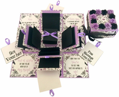 

Crack of Dawn Crafts 3 Layered Romantic Explosion Box - Purple Paris Greeting Card(Purple, Black, Pack of 1)