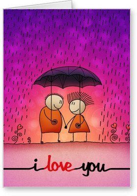 

Lolprint Couple in Rain Love Greeting Card(Multicolor, Pack of 1)