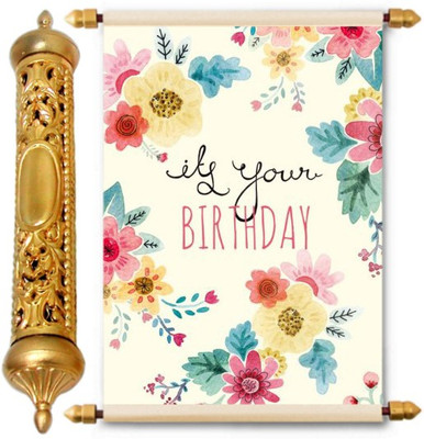 

Lolprint Gold Birthday Gift Scroll Greeting Card(Multicolor, Pack of 1)