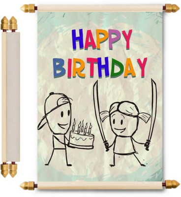 

Lolprint Birthday Scroll Greeting Card(Multicolor, Pack of 1)