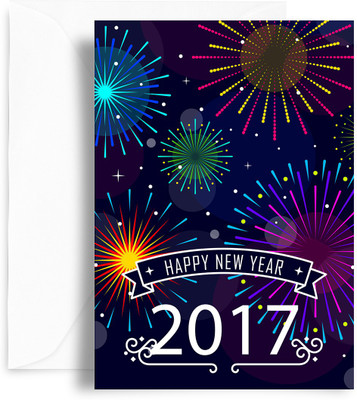 Kaarti Happy New Year Greeting Card(Multicolor, Pack of 1)