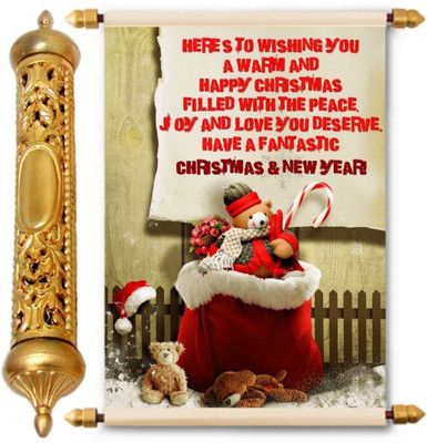 

Lolprint Christmas & New Year Gold Scroll Greeting Card(Multicolor, Pack of 1)