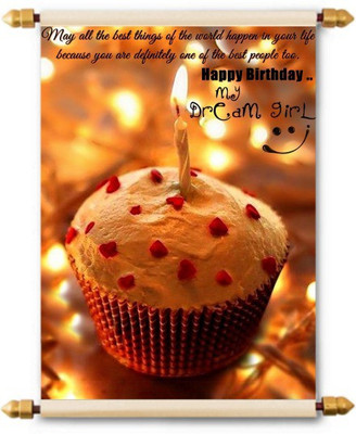 

Lolprint Happy Birthday my Dream Girl Scroll Greeting Card(Multicolor, Pack of 1)