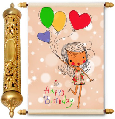 

Lolprint Gold Birthday Gift Scroll Greeting Card(Multicolor, Pack of 1)