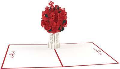 

Indifashion Rose Bouquet Greeting Card(Red, Pack of 1)