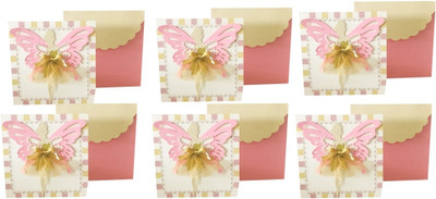 

Crack of Dawn Crafts Invitation Card(Pink and Gold, Pack of 6)