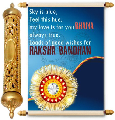 

Lolprint Gold Rakhi Gift Scroll Greeting Card(Multicolor, Pack of 1)