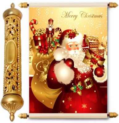 

Lolprint Merry Christmas Gold Scroll Greeting Card(Multicolor, Pack of 1)