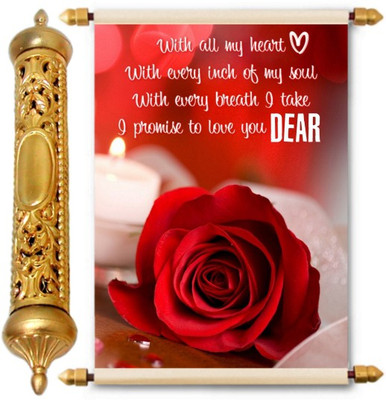 

Lolprint I Love You Dear 24K Gold Scroll Greeting Card(Multicolor, Pack of 1)