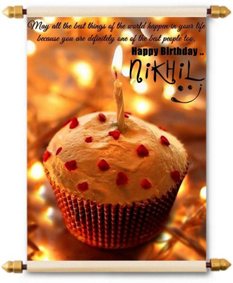 

Lolprint Happy Birthday Nikhil Scroll Greeting Card(Multicolor, Pack of 1)