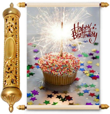 

Lolprint Gold Birthday Gift Scroll Greeting Card(Multicolor, Pack of 1)