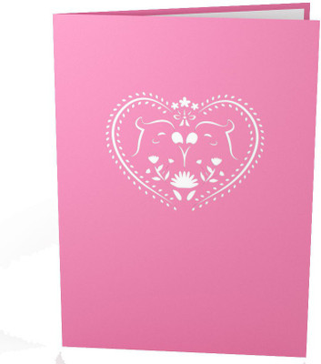 

Indifashion Lovebirds Valentine's Day Greeting Card(Pink, Pack of 1)