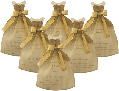 

Crack of Dawn Crafts Invitation Card(Gold, Pack of 6)