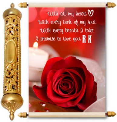 

Lolprint I Love You R K 24K Gold Scroll Greeting Card(Multicolor, Pack of 1)