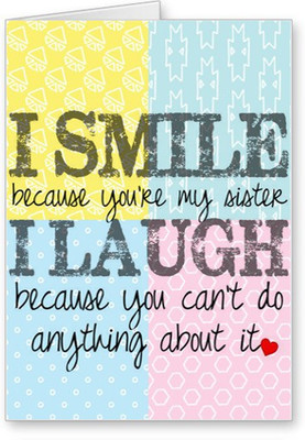 

Lolprint Smile and Laugh Rakhi Greeting Card(Multicolor, Pack of 1)