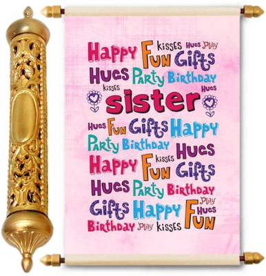 

Lolprint Gold Birthday Gift Scroll Greeting Card(Multicolor, Pack of 1)