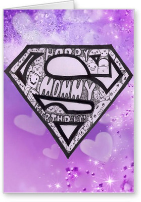 

Lolprint Super Mommy Happy Birthday Greeting Card(Multicolor, Pack of 1)