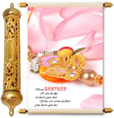 

Lolprint Gold Rakhi Gift Scroll Greeting Card(Multicolor, Pack of 1)