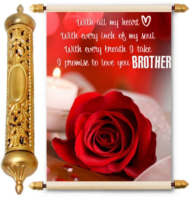 

Lolprint I Love You Brother 24K Gold Scroll Greeting Card(Multicolor, Pack of 1)