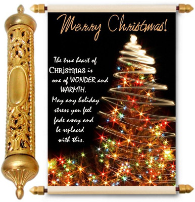 

Lolprint Merry Christmas Gold Scroll Greeting Card(Multicolor, Pack of 1)