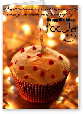 

Lolprint Happy Birthday Pooja Greeting Card(Multicolor, Pack of 1)