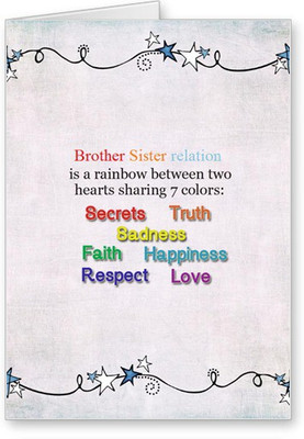 

Lolprint Brother Sister Relation Rakhi Greeting Card(Multicolor, Pack of 1)