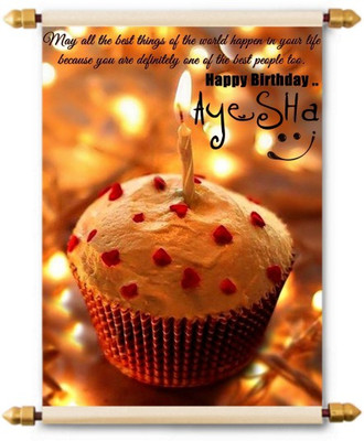 

Lolprint Happy Birthday Ayesha Scroll Greeting Card(Multicolor, Pack of 1)