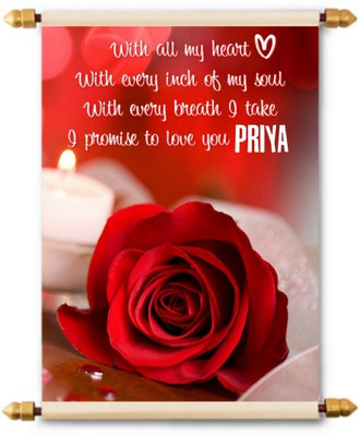 

Lolprint I Love You Priya Scroll Greeting Card(Multicolor, Pack of 1)