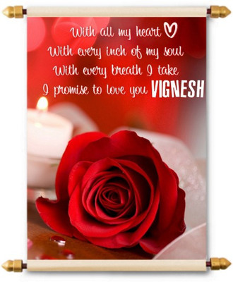 

Lolprint I Love You Vignesh Scroll Greeting Card(Multicolor, Pack of 1)