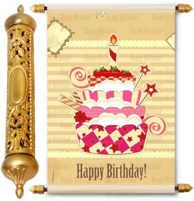 

Lolprint Gold Birthday Gift Scroll Greeting Card(Multicolor, Pack of 1)