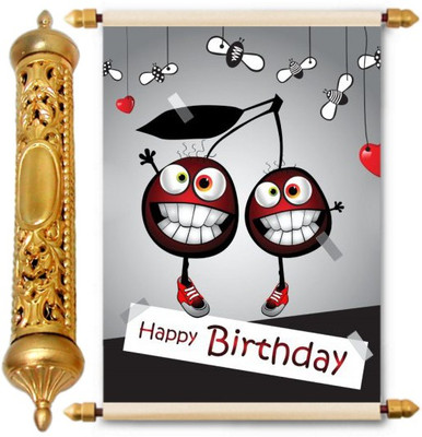 

Lolprint Gold Birthday Gift Scroll Greeting Card(Multicolor, Pack of 1)