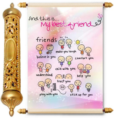 

Lolprint Gold Friendship Day Gift Scroll Greeting Card(Multicolor, Pack of 1)