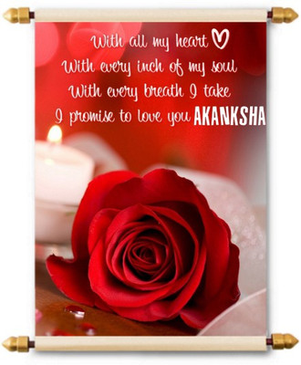 

Lolprint I Love You Akanksha Scroll Greeting Card(Multicolor, Pack of 1)