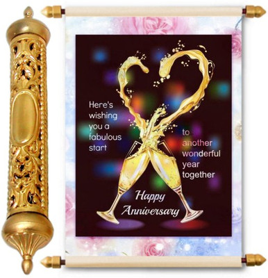 

Lolprint Gold Anniversary Gift Scroll Greeting Card(Multicolor, Pack of 1)