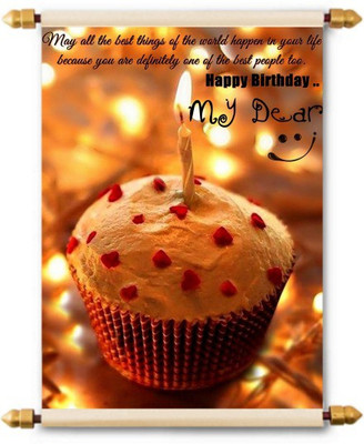 

Lolprint Happy Birthday my Dear Scroll Greeting Card(Multicolor, Pack of 1)