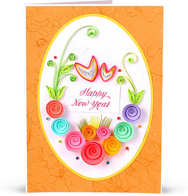 

Handcrafted Emotions New Year Card Greeting Card(Multicolor, Pack of 1)