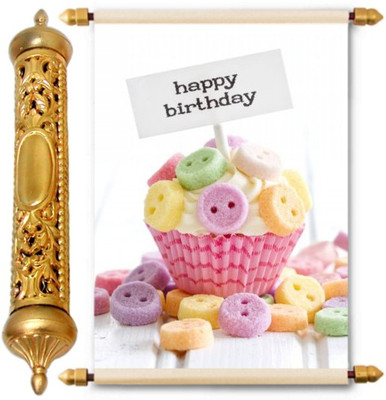 

Lolprint Gold Birthday Gift Scroll Greeting Card(Multicolor, Pack of 1)
