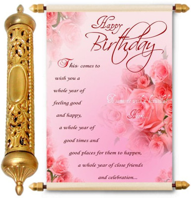 

Lolprint Gold Birthday Gift Scroll Greeting Card(Multicolor, Pack of 1)