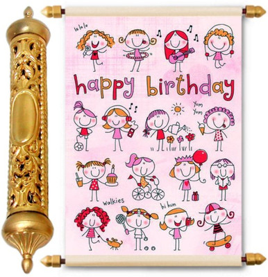 

Lolprint Gold Birthday Gift Scroll Greeting Card(Multicolor, Pack of 1)