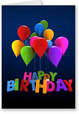 

Lolprint Balloons Happy Birthday Greeting Card(Multicolor, Pack of 1)