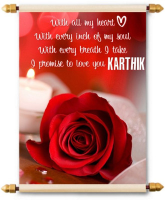

Lolprint I Love You Karthik Scroll Greeting Card(Multicolor, Pack of 1)