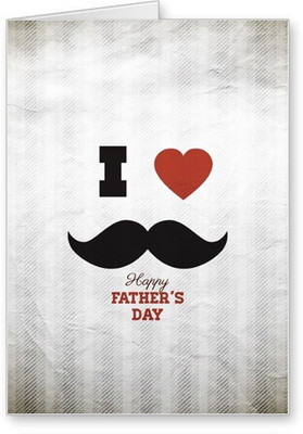 

Lolprint I Love Moustache Happy Fathers Day Greeting Card(Multicolor, Pack of 1)
