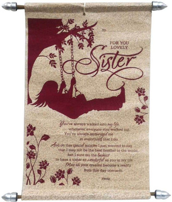 

Natali Traders Scroll Card For Sister Greeting Card(Maroon, Pack of 1)