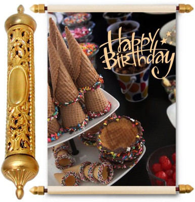 

Lolprint Gold Birthday Gift Scroll Greeting Card(Multicolor, Pack of 1)