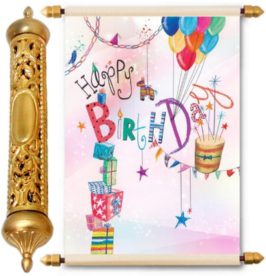 

Lolprint Gold Birthday Gift Scroll Greeting Card(Multicolor, Pack of 1)
