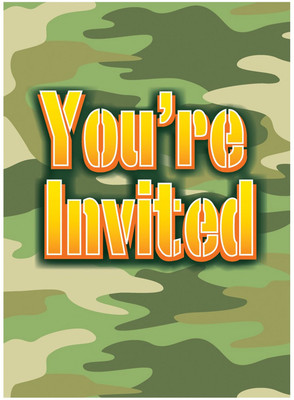 MyBirthdaySupplies Invitation Card(Camo, Pack of 8)