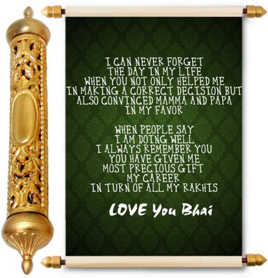 

Lolprint Gold Rakhi Gift Scroll Greeting Card(Multicolor, Pack of 1)